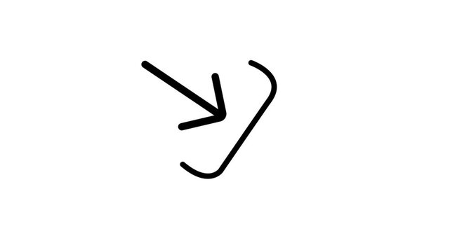 Black minimalist log in arrow icon isolated on white background, linear sign in vector graphic for web and mobile app interface design