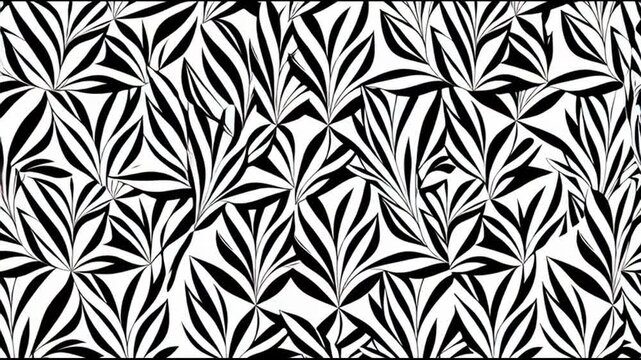 Black and white leaf pattern design.