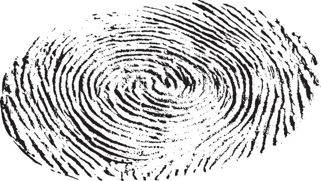 Grunge fingerprint texture with distressed ink brush overlay Abstract fingerprint background with vintage grunge texture