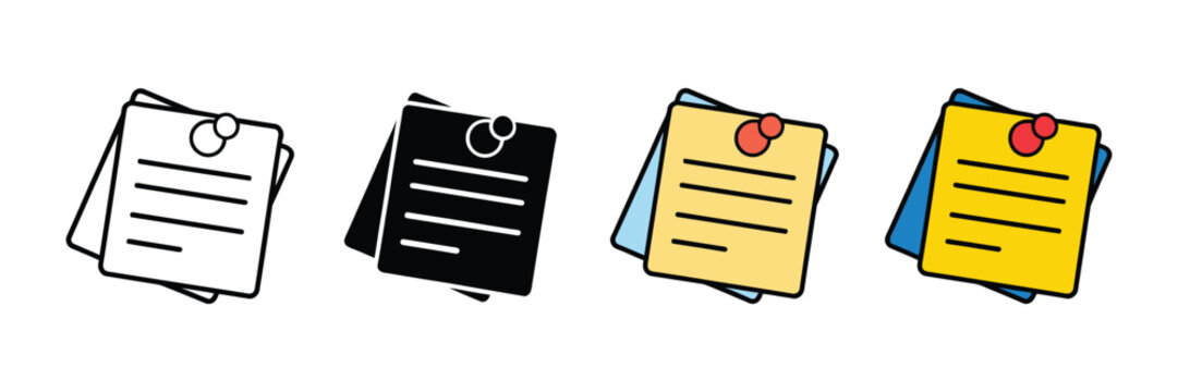 Sticky Note Icon Vector Featuring Yellow Post It Memo Symbol for Reminders Office Tasks and Brainstorming