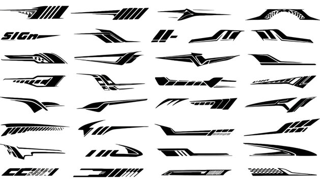 Imagine prompt: abstract tribal vehicle racing stripe vinyl decals