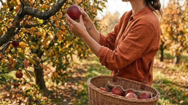 Apple Picking in an Orchard