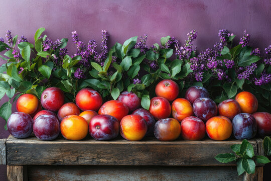 Warm Light Enhancing Rich Textures of Italian Fruits and Leaves