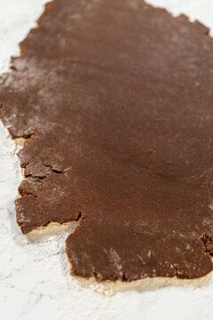 Raw chocolate dough vertical composition