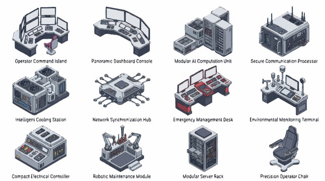 Isometric Industrial Factory and Manufacturing Complex Design.