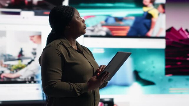 Programmer runs equipment checkups in a data center, supporting equipment checkups, software updates, network monitoring and reliable server infrastructure management.