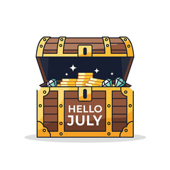 Treasure Chest Full of Gold Coins. © vektor