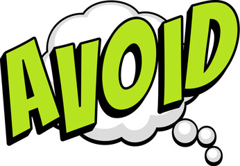 Fototapeta na wymiar AVOID Comic Book Pop Art Thought Cloud Graphic
