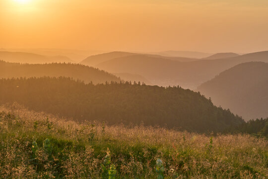 Coucher de soleil sur les Vosges