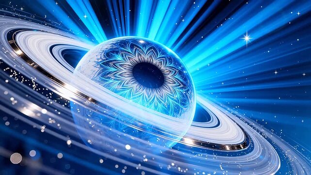 Cosmic eye with glowing rings