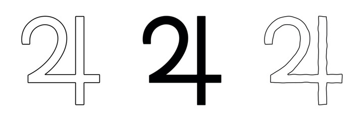Jupiter symbol in outline, solid, and hand-drawn styles on white background © Ophelia