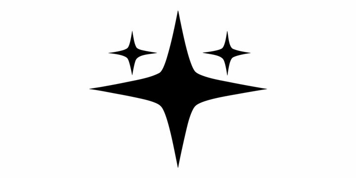 Four Pointed Star Silhouette A Simple Bold Black Shape
