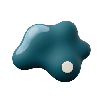 Abstract teal liquid blob with white circle