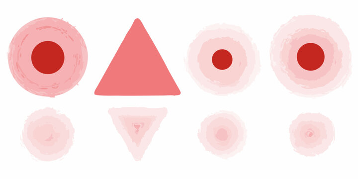Red Circle Triangle And Inverted Triangle Shapes Vector Illustration