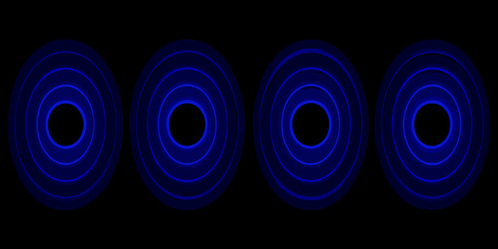Concentric circle patterns against a black background vector illustration