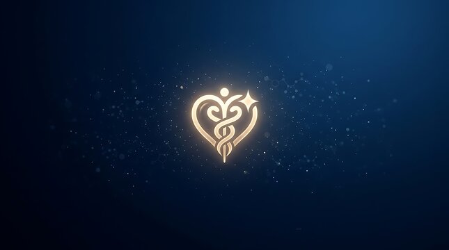 World Sexual Health Day Medical Heart Icon on Glowing Blue Backdrop
