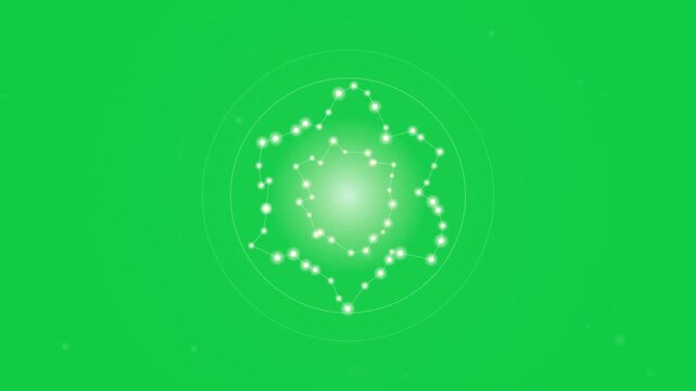 Glowing particles on green screen