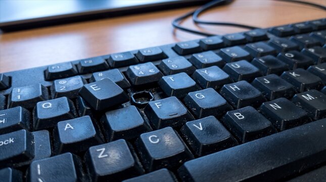 Broken Keyboard Key on Office Desk