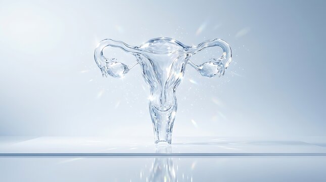 Crystal Glass Uterus and Ovaries Illustration for Sexual Health Day