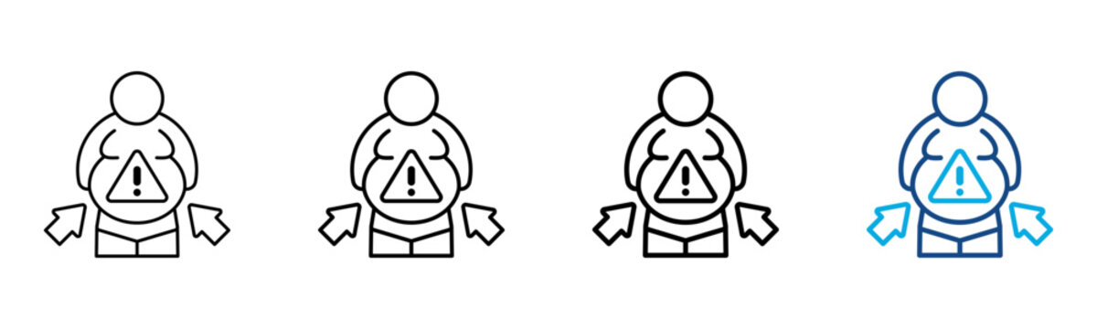 Visceral Obesity Icon Different Style Outline Collection Set Vector Illustration