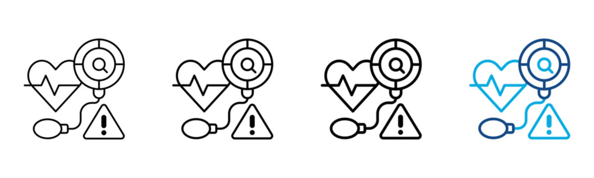 Hypertension Icon Different Style Outline Collection Set Vector Illustration