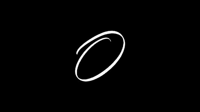 Circle a white oval shape on a black background with a creative design element