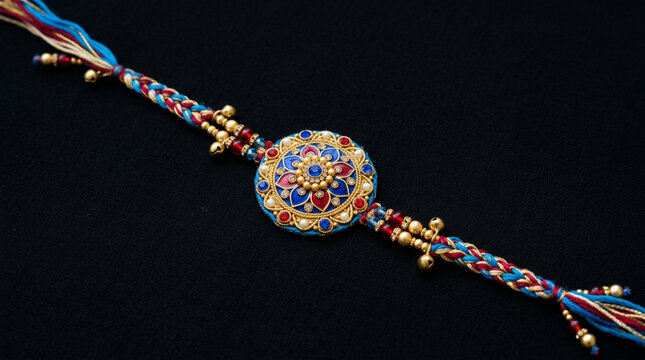 Intricate traditional decorative bracelet with vibrant colors and ornate design showcasing craftsmanship and cultural heritage