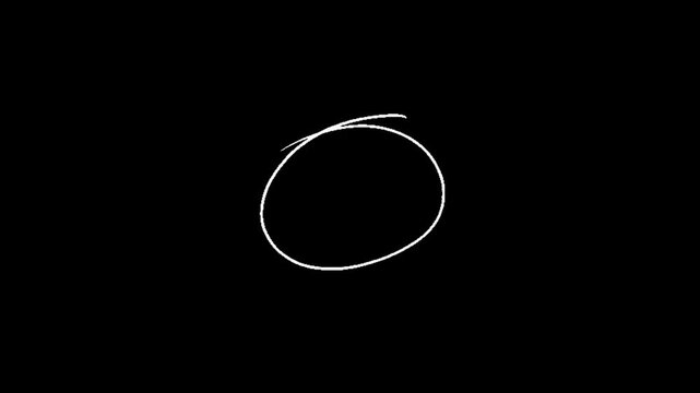 Circle a white outline of a lowercase letter c on a solid black background