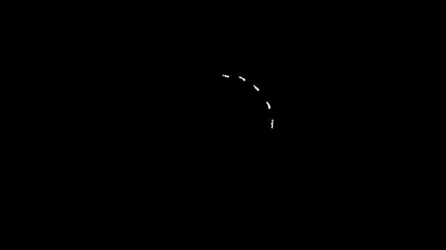 Circle a white dashed circle on a black background, a simple geometric shape