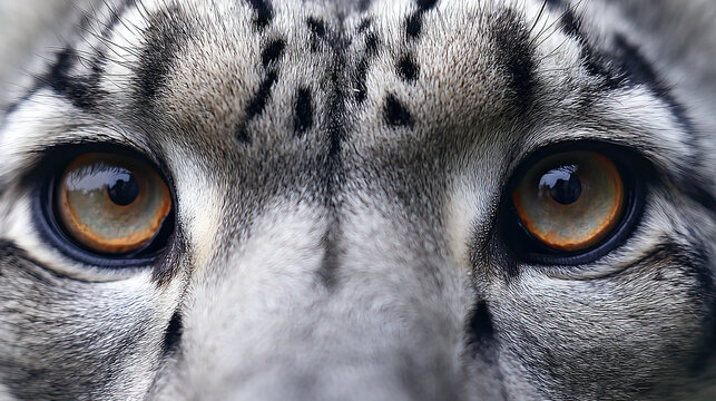 Close-up of tiger face with amber eyes and striped fur
