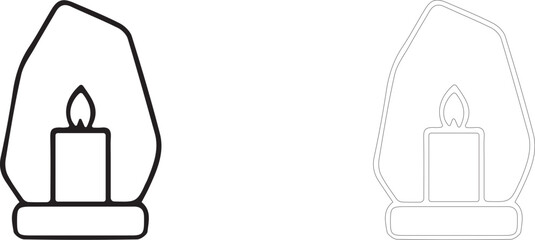 Cozy Candle Lantern Line Art Element: Vector Illustration For Hygge Living Logo Design © PicMag