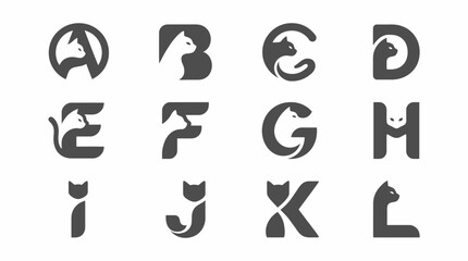 Alphabetical cat letter logos. © sri mukti