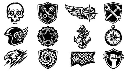Obraz premium Black and white grunge emblems.
