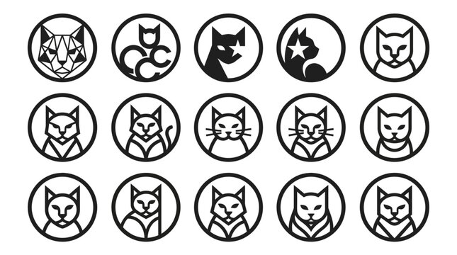 Black and white cat icons.