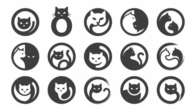 Black and white cat logos.