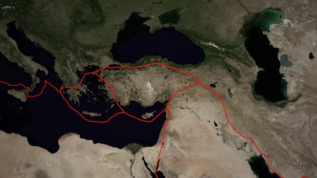 Turkiye Region Main Fault Lines Map Animation