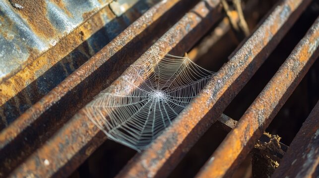 Rustic Roof Vent Grille with Spider Webs