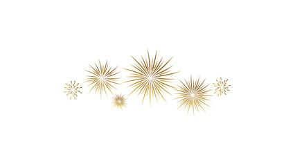 Obraz premium Golden firework starburst on a clean white background, for festive celebrations, and holiday decorations