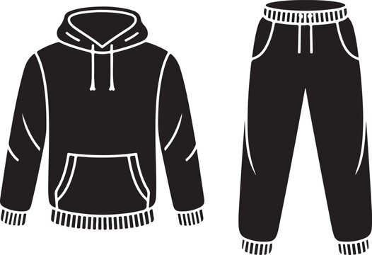 Black casual hoodie and sweatpants set