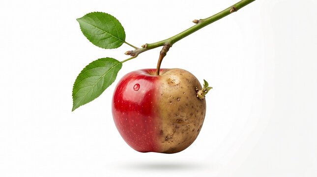 Grafted Apple and Potato Hybrid on Branch