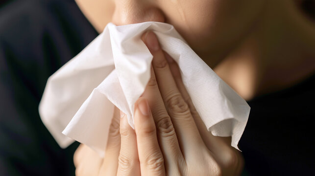 Hand holding tissue near face, quiet tear and gentle emotion, closeup natural sadness, human vulnerability and comfort, mental health awareness, tender personal moment.