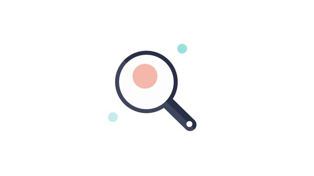 Magnifying glass vector animation tracking microscopic cells division or bacterial pathogens exploration