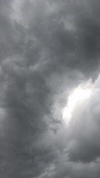 Dramatic dark storm clouds moving across the sky, cinematic moody weather time lapse