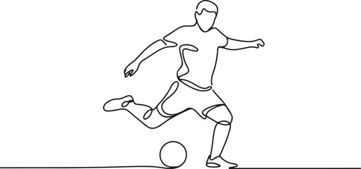 Fototapeta premium Soccer player kicking ball with dynamic pose
