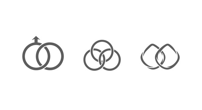 Three Interlocking Ring Symbols in Minimalist Design.