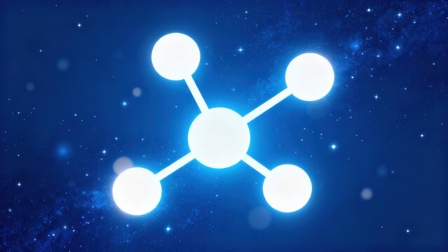 Abstract glowing network in space