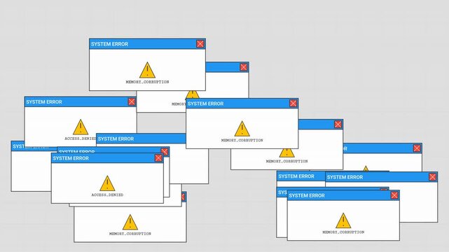 Multiple warning signs are posted on a gray background with illustrations.