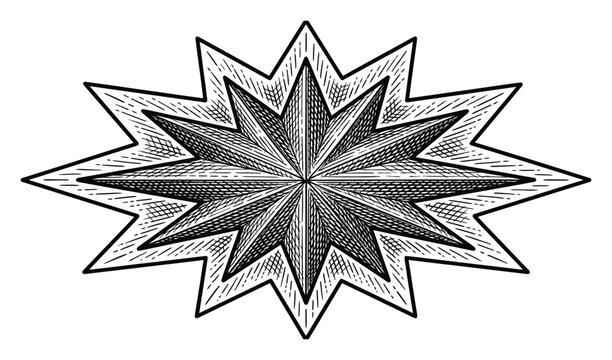 幾何学的なスターバーストマンダラのベクターイラスト