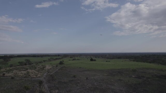 Aerial Drone View of Highway Connecting Zacatecoluca and El Salvador International Airport