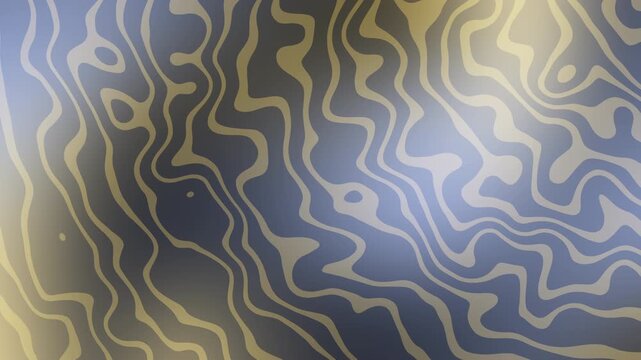Abstract blue and gold wavy lines background with organic flowing patterns and soft lighting for modern luxury wallpaper and digital design presentation